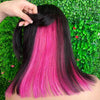 Alibonnie Hidden Color Straight Bob Wigs 4x4 13x4 Lace Wigs With Red/Pink/Blue Peekaboo Highlights - Alibonnie