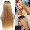 Alibonnie Honey Blonde 1B/27 Full Lace Straight Wigs Ombre Colored Lace Wigs Human Hair 180% Density - Alibonnie