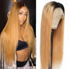 Alibonnie Honey Blonde 1B/27 Full Lace Straight Wigs Ombre Colored Lace Wigs Human Hair 180% Density - Alibonnie