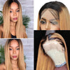 Alibonnie Honey Blonde 1B/27 Full Lace Straight Wigs Ombre Colored Lace Wigs Human Hair 180% Density - Alibonnie