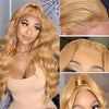 Alibonnie Honey Blonde Wigs Body Wave Wigs #27 Color 360 Transparent Lace Wigs With Pre Plucked - Alibonnie