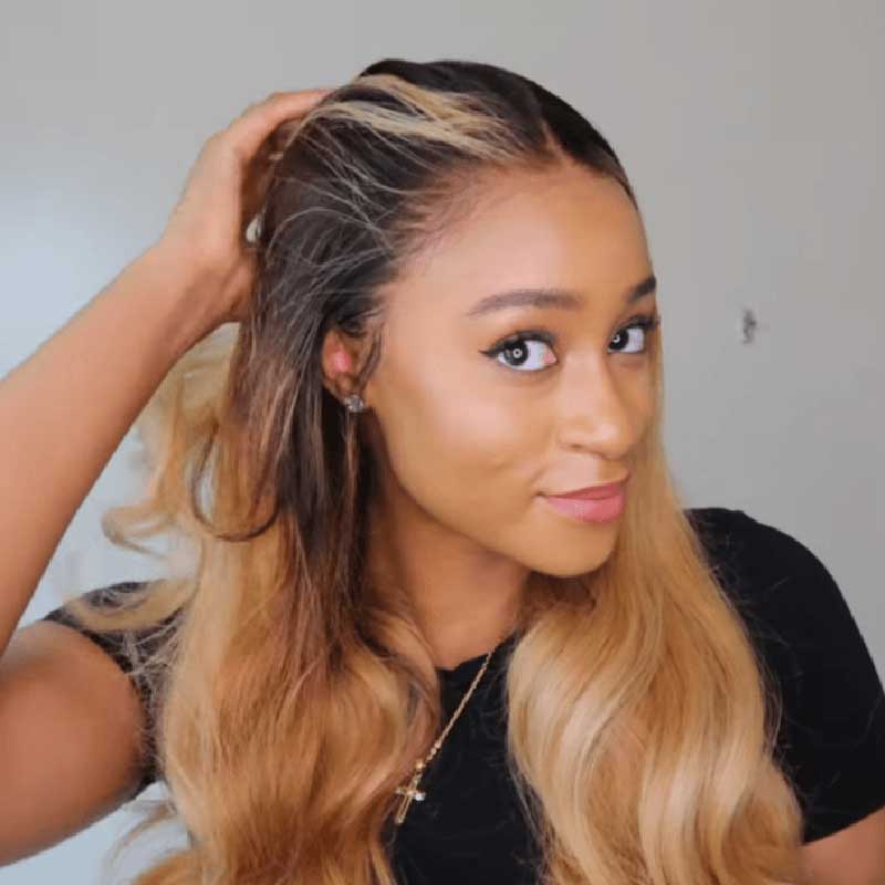 Alibonnie Honey Brown 1B/27 Body Wave Lace Front Wigs Ombre 13x6 Lace Colored Frontal Wigs - Alibonnie