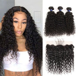 Alibonnie Human Hair 3Bundles With 13X4 Lace Frontal Closure Brazilian Jerry Curly - Alibonnie