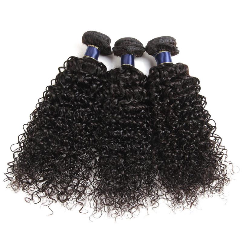 Alibonnie Human Hair 3Bundles With 13X4 Lace Frontal Closure Brazilian Jerry Curly - Alibonnie