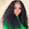 Alibonnie Human Hair Wigs Jerry Curly Headband Wigs Affordable Wigs Scarf Wig Glueless 14-24 inch For Black Women - Alibonnie