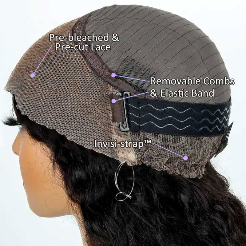 Alibonnie Invisible Adjustable Strap Cozy Fit 360 Transparent Lace Body Wave Wig Bleached Knots Human Hair Wigs - Alibonnie