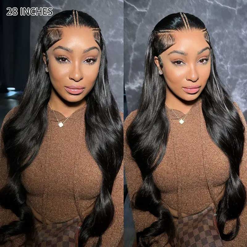 Alibonnie Invisible Adjustable Strap Cozy Fit 360 Transparent Lace Body Wave Wig Bleached Knots Human Hair Wigs - Alibonnie