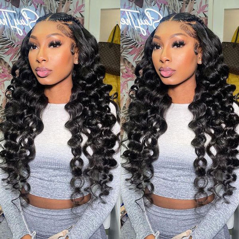 Alibonnie Invisible Strap Cozy Fit 360 Full Lace Loose Wave Wig Bleached Knots Human Hair Wigs For Women - Alibonnie