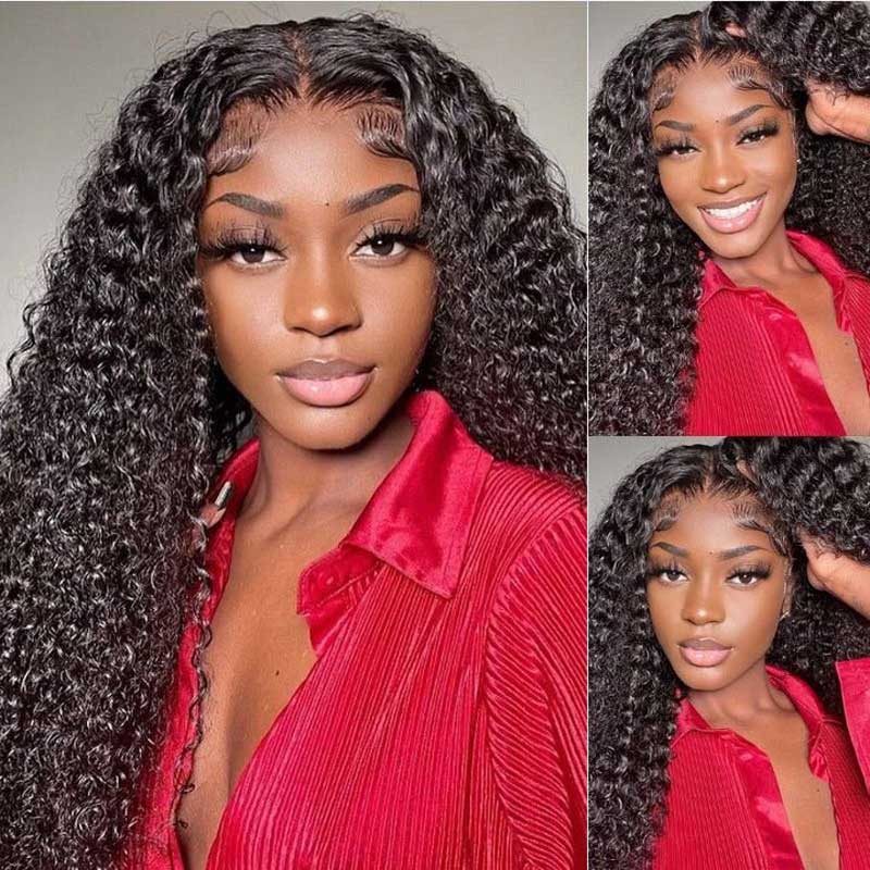 Alibonnie Jerry Curly 360 Transparent Lace Wigs With Various Styling Options - Alibonnie