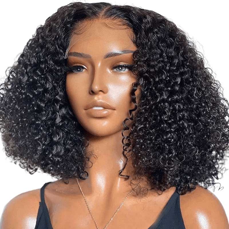 Alibonnie Kinky Curly Human Hair Bob Wigs Pre-Plucked 13x4 Lace Front Wigs Favorable Price - Alibonnie