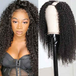 Alibonnie Kinky Curly Wig U Part Wig Brazilian Virgin Human Hair Beginner Friendly - Alibonnie