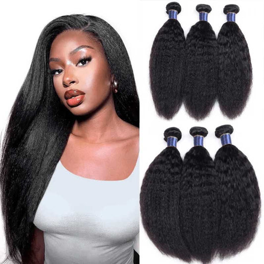 Alibonnie Kinky Straight Human Hair 3 Bundles - Alibonnie