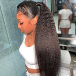 Alibonnie Kinky Straight Human Hair Full Lace Wig Transparent 180% Density Wig - Alibonnie