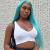 Alibonnie Lake Blue Bright Color Straight And Body Wave 13×4 Lace Front Wigs For Bold Look - Alibonnie