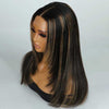 Alibonnie Layered Cut 1B/27 Highlights 13x4 Transparent Lace Straight Wig Human Hair Wigs With Pre Plucked - Alibonnie