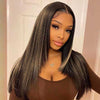 Alibonnie Layered Cut 1B/27 Highlights 13x4 Transparent Lace Straight Wig Human Hair Wigs With Pre Plucked - Alibonnie