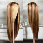 Alibonnie Layered Cut 4/27 Highlight 360 Transparent Lace Wigs Straight Human Hair Wigs - Alibonnie