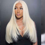 Alibonnie Layered Haircut 613 Blonde Lace Front Wigs 13x4 Transparent Lace Straight Wigs - Alibonnie
