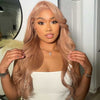 Alibonnie Light Flaxen Brown 13x4 Transparent Lace Front Wigs Human Hair Body Wave Wigs 180% Density - Alibonnie