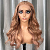 Alibonnie Light Flaxen Brown 13x4 Transparent Lace Front Wigs Human Hair Body Wave Wigs 180% Density - Alibonnie