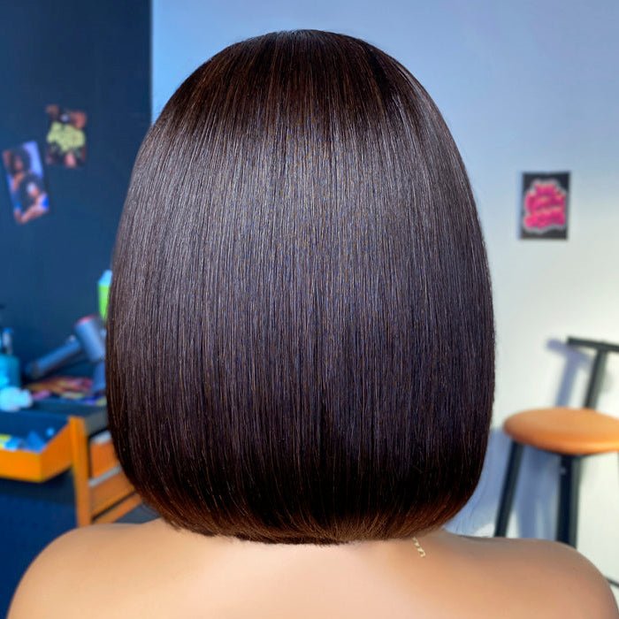 Alibonnie More Natural Straight Bob Hairstyle With Side Part Pre-Bleached Knots Transparent Glueless C Part Lace Wig - Alibonnie