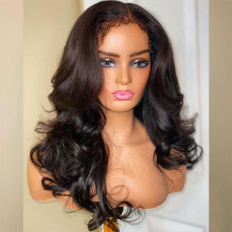 Alibonnie Most Natural 4C Edge Body Wave 13×4 Lace Front Wig With Curly Baby Hair - Alibonnie