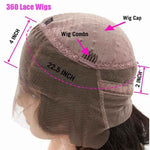 Alibonnie Natural 4C Edges Wigs Realistic Hairline Water Wave 360 Lace Wigs Human Hair - Alibonnie