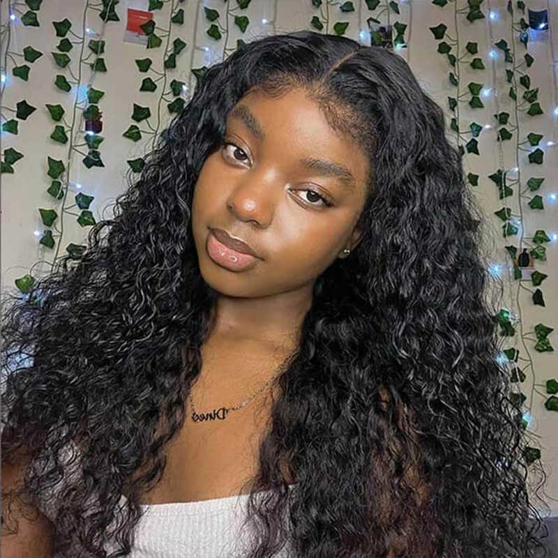 Alibonnie Natural 4C Edges Wigs Realistic Hairline Water Wave 360 Lace Wigs Human Hair - Alibonnie