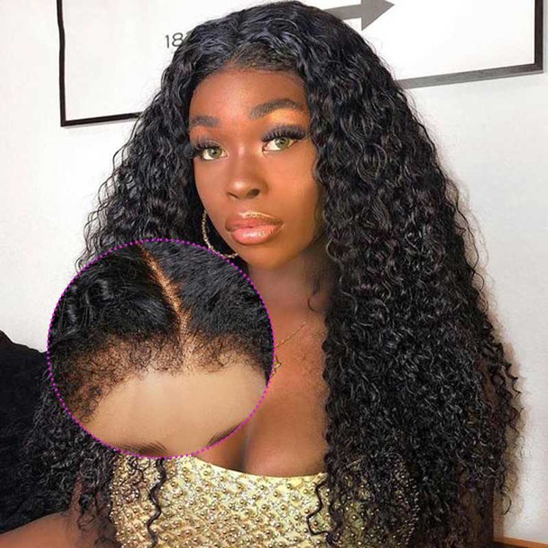 Alibonnie Natural 4C Edges Wigs Realistic Hairline Water Wave 360 Lace Wigs Human Hair - Alibonnie