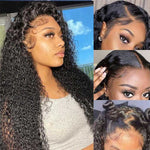 Alibonnie Natural Black Double Drawn Hair 13X4 Transparent Frontal Kinky Curly Lace Front Wigs For Women - Alibonnie
