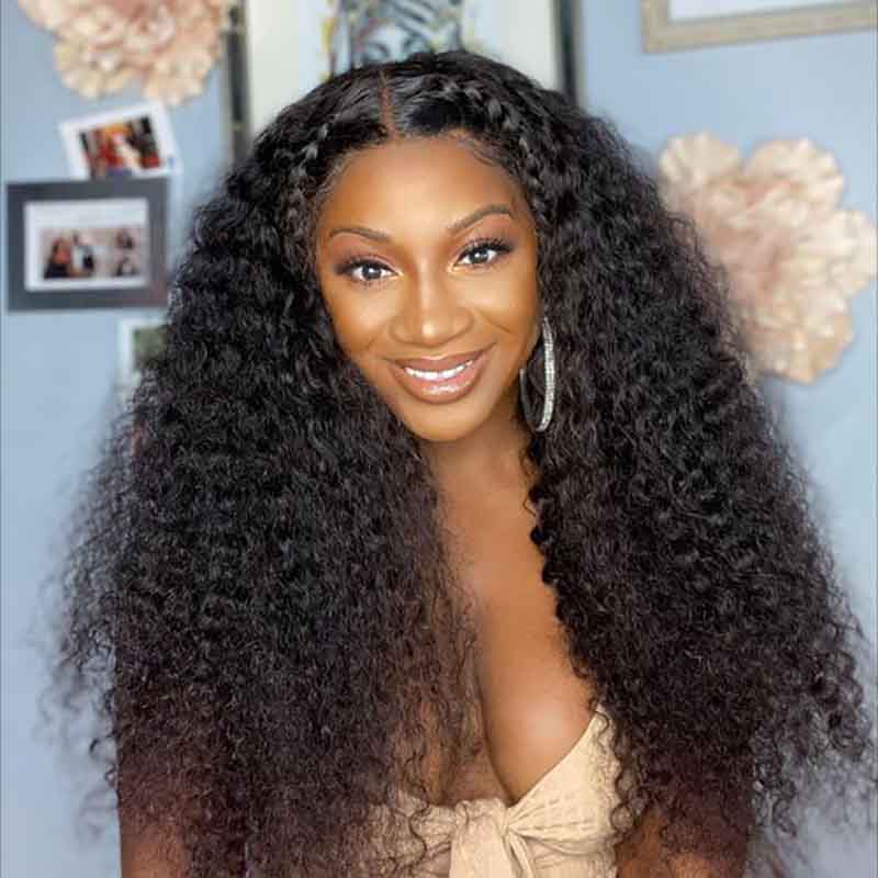Alibonnie No Glue Transparent Pre-Cut Curly 5x5 Lace Closure Wig With Pre-Plucked - Alibonnie