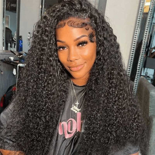 Alibonnie No Glue Transparent Pre-Cut Curly 5x5 Lace Closure Wig With Pre-Plucked - Alibonnie