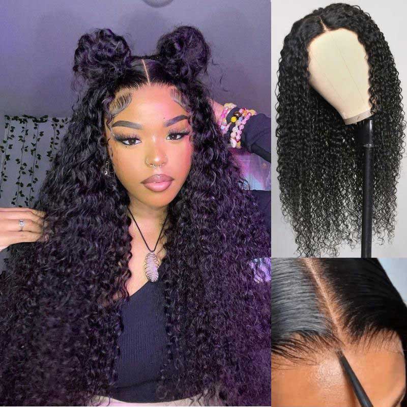 Alibonnie No Glue Transparent Pre-Cut Curly 5x5 Lace Closure Wig With Pre-Plucked - Alibonnie