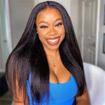 Alibonnie No Glue Wear And Go Kinky Straight 5X5 Pre Cut Lace Closure Wigs 180% Density - Alibonnie