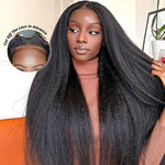 Alibonnie No Glue Wear And Go Kinky Straight 5X5 Pre Cut Lace Closure Wigs 180% Density - Alibonnie