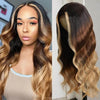 Alibonnie Ombre Blonde 13x4 Body Wave Wig Pre Plucked T1B/4/27 Three Tone Color Wig - Alibonnie