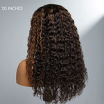 Alibonnie Ombre Brown 4C Edges Hairline Deep Wave Wig Wear & Go 5x5 Transparent Lace Wig 100% Human Hair - Alibonnie