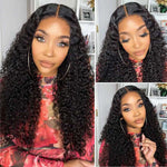 Alibonnie Pre Cut Lace Jerry Curly 5X5 Transparent Lace Closure Wigs Pre Plucked Breathable Air Wig - Alibonnie