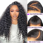 Alibonnie Pre-Everything 10x6 Transparent Lace Glueless Deep Wave Wig Bleached Knots Human Hair Wig - Alibonnie