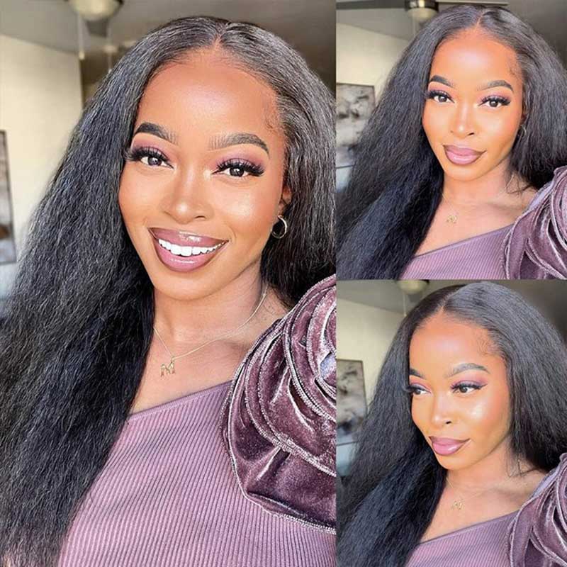 Alibonnie Pre-Plucked 13x6 HD Lace FrontaL Wigs With Baby Hair Kinky Straight Human Hair Wigs Online 180% Density - Alibonnie