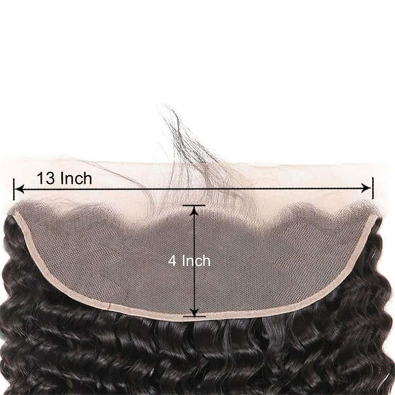 Alibonnie Premium Quality Deep Wave 3 Bundles With Transparent 13x4 Lace Frontal - Alibonnie