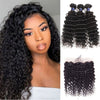 Alibonnie Premium Quality Deep Wave 3 Bundles With Transparent 13x4 Lace Frontal - Alibonnie