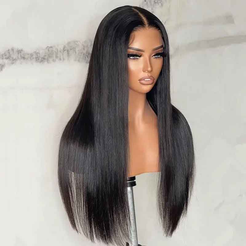 Alibonnie Ready To Wear 5x8 Transparent Lace Clousre Wigs Pre Cut No Glue Straight Human Hair Wigs - Alibonnie