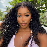 Alibonnie Realistic Deep Wave 360 Lace Front Wigs 4C Edges Curly Baby Hairline Wigs - Alibonnie