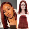 Alibonnie Reddish Brown Color Straight Bob Wigs 4x4 13x4 Lace Closure Human Hair Wigs - Alibonnie