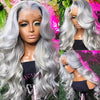 Alibonnie Silver Grey Colored Lace Front Wigs Straight/Body Wave 13×4 Transparent Lace Wigs - Alibonnie