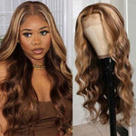 Alibonnie Straight And Body Wave Piano Honey Blonde 13x4 Lace Front Wigs Highlight Human Hair 180% Density - Alibonnie