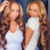 Alibonnie Straight And Body Wave Piano Honey Blonde 13x4 Lace Front Wigs Highlight Human Hair 180% Density - Alibonnie