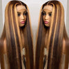 Alibonnie Straight And Body Wave Piano Honey Blonde 13x4 Lace Front Wigs Highlight Human Hair 180% Density - Alibonnie