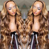 Alibonnie Straight And Body Wave Piano Honey Blonde 13x4 Lace Front Wigs Highlight Human Hair 180% Density - Alibonnie